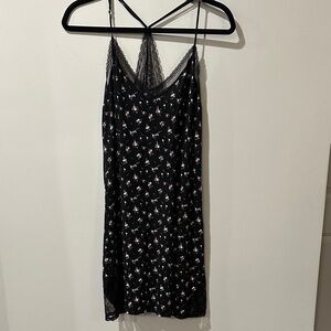 Victoria's Secret Black Floral Chemise